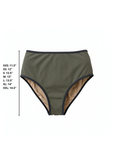 Haze High Waisted Bottoms | Ribbed Olive Green Bikini Bottoms