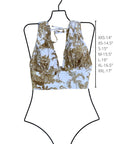 Rio Top | Toile Print Plunge Neck Tankini Top