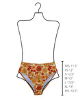 Flora High Waisted Bottoms | Orange Retro Floral Swim Bottoms