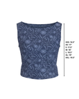 Cobalt Top | Blue High Neck Floral Full Coverage Tankini Top
