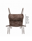 Olivia Tankini Top | Brown Speckled Straight Neck Adjustable Bikini Top