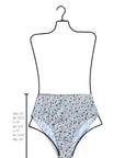 Amelia High Waisted Bottoms | White Floral Tankini Bottoms