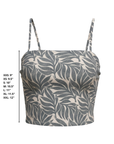 Palma Top | Leaf Print Straight Neck Tankini Top