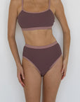 Breeze High Waisted Bottoms | Ribbed High Rise Swim Bottoms