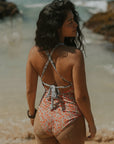 Full Coverage Halter Style One Piece Swimsuit