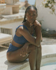 Cute Textured Modest Full Coverage Bikini