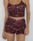 Charlotte High Waisted Shorts | Ditsy Floral Women's Boy Swim Shorts