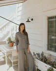 Lightweight women's lounge pants for travel.