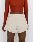Dune High Waisted Swim Shorts | Ruffled Swim Shorts with Built In Liner