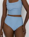Georgia High Waisted Bottoms | Gingham Seamless Waist Bikini Bottoms