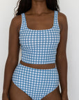 Georgia Top | Gingham Tankini Top with Side Cutouts