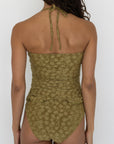 Ivy Top | Textured Floral Halter Tankini Top