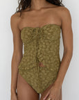 Ivy Top | Textured Floral Halter Tankini Top