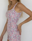 June Bodysuit | Floral Square Neck Swim Bodysuit with Shorts
