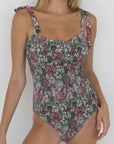 Lotus One Piece | Smocked Sweetheart Neck Swimsuit
