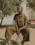 Green bamboo matching sleepwear set for women.
