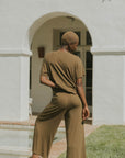 Green bamboo matching sleepwear set for women.