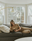 Brown bamboo matching sleepwear set for women.