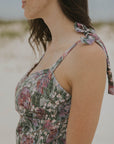 smocked pink and purple floral one piece swimsuit for women modest