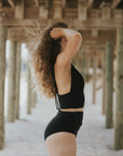 sexy black bikini bottoms good booty coverage
