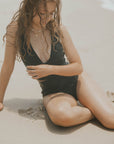 modest black tankini swimsuit for women ruched thick straps