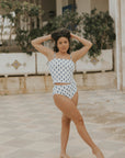 White Floral Modest Full Coverage Bikini Set