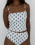 Porto Top | Shirred Tube Top Tankini with Removable Straps