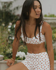 Rosie Bikini Top | Dainty Red Floral Underwire Bikini Top