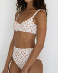 Rosie Bikini Top | Dainty Red Floral Underwire Bikini Top