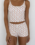 Rosie High Waisted Swim Shorts | Dainty Floral Full Coverage Modest Swim Shorts