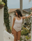 Rosie Tankini Top | Red and White Floral Scoop Neck Tankini Top