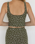 Savannah Top | Floral Textured Square Neck Tankini Top