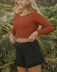 Black Cute Classy High Waisted Swim Shorts