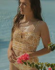 Cute Modest Two Piece Yellow Swimsuit