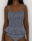 Stella Top | Shirred Floral Peplum Tankini Top