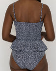 Stella Top | Shirred Floral Peplum Tankini Top
