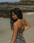 Flattering Floral Swim Dress with Corset Back