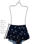 Dahlia High Waisted Swim Shorts | Ruffled Floral Swim Shorts with Built In Liner