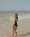 modest black bikini set for women flattering ruching