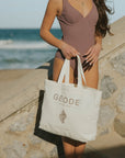 Geode Canvas Beach Bag | Durable Zippered Beach Tote Bag