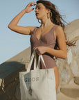 Geode Canvas Beach Bag | Durable Zippered Beach Tote Bag