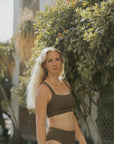 Brown Modest Bikini Set