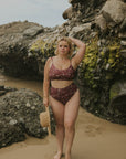 Classy Maroon Full Coverage Beach Fit with Sun Hat