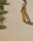 Yellow loungewear pants for women.