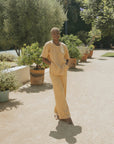 Yellow luxury loungewear set for women.