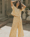 Floral two piece set and linen two piece set for women.