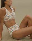 Floral Nuetral Full Coverage Cute Flattering Bikini