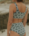Floral High Waisted Modest Bikini