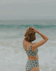 Simple Floral Black and White Bikini
