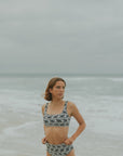 Cute Full Coverage High Waisted Floral Square Neck Bikini